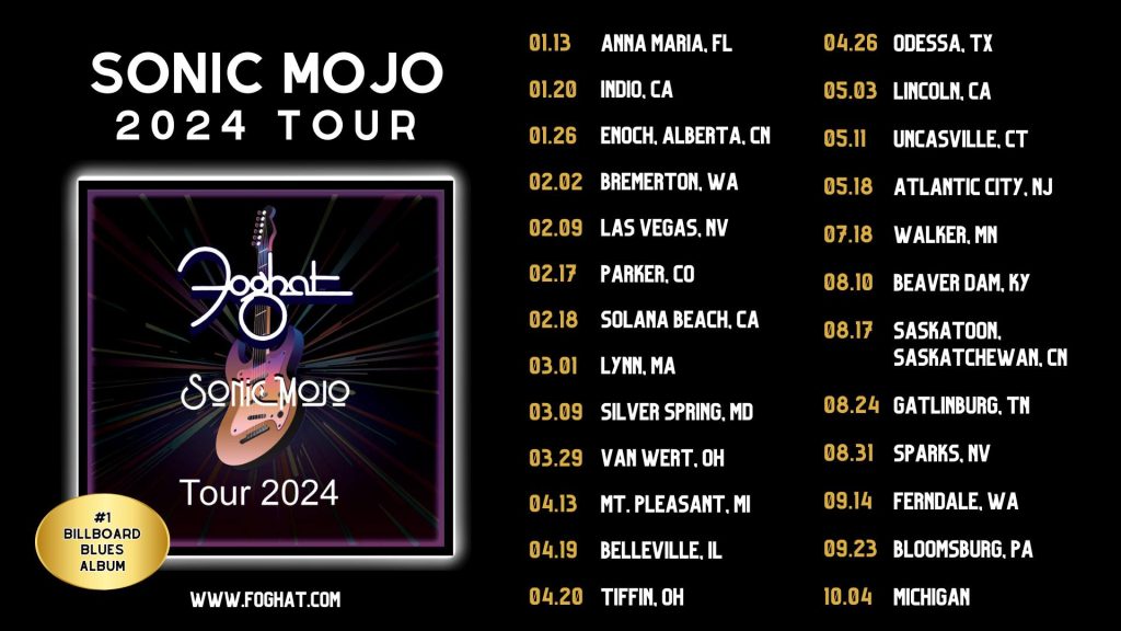 Foghat Sonic Mojo 2024 Tour. Fillmore Silver Spring, MD March 9